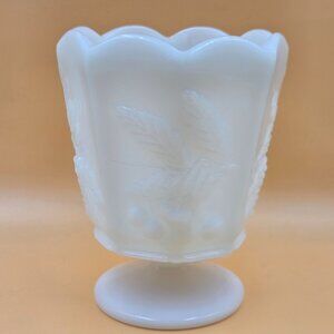 Napco 1186 Milk Glass Grape & Cherry Vase Vintage Milk Glass